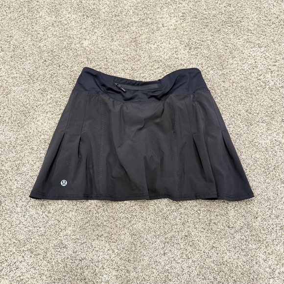 lululemon athletica Pants - Lululemon Pace Rival Skirt Black Women Size 4 Tennis Running Athletic Skort